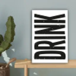 Drink - Zwart - Wit - Decoratie canvas 2cm klein -sfeer4