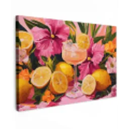 Drink - Bloemen - Yellow canvas 2cm klein -z3d