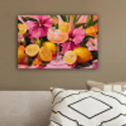 Drink - Bloemen - Yellow canvas 2cm klein -sfeer3