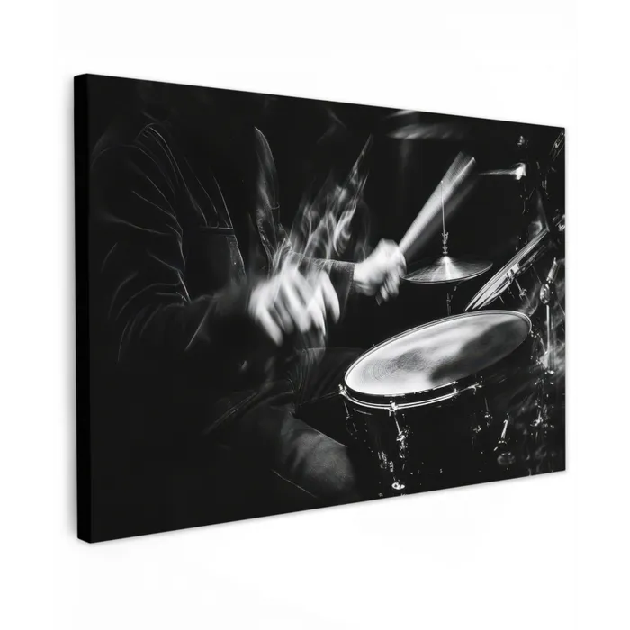 Drummer - Zwart - Drumstel canvas 2cm klein -z3d