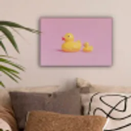 Eendjes - Vrolijk - Roze canvas 2cm klein -sfeer1