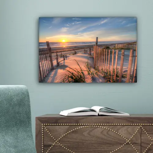 Duin - Zonsondergang - Strand - Planten - Zee canvas 2cm klein -sfeer4