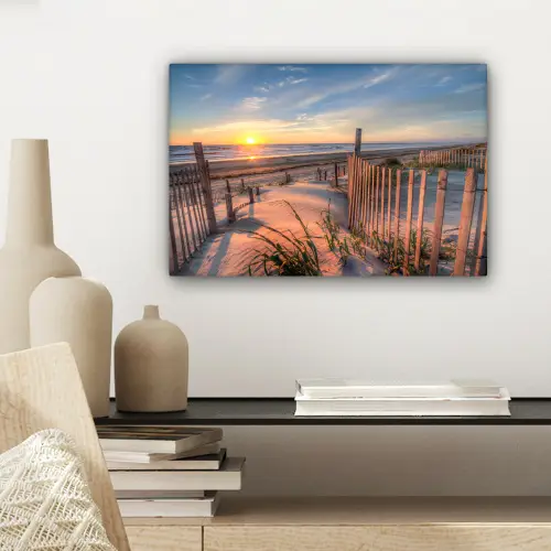 Duin - Zonsondergang - Strand - Planten - Zee canvas 2cm klein -sfeer6
