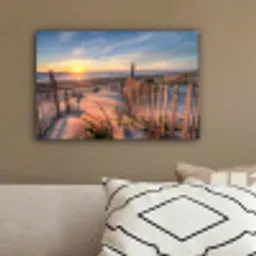 Duin - Zonsondergang - Strand - Planten - Zee canvas 2cm klein -sfeer3