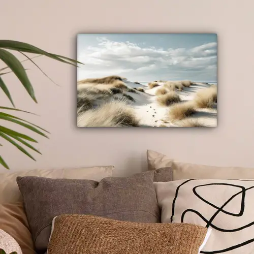 Duinen - Gras - Sporen - Wolken canvas 2cm klein -sfeer1