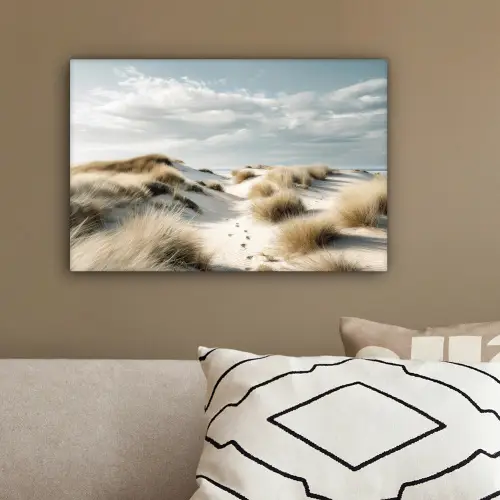 Duinen - Gras - Sporen - Wolken canvas 2cm klein -sfeer3