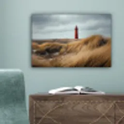 Duinen - Vuurtoren - Rood - Lucht canvas 2cm klein -sfeer4