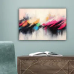 Dynamisch - Abstract - Kleurrijk - Zwart canvas 2cm klein -sfeer4