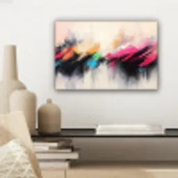Dynamisch - Abstract - Kleurrijk - Zwart canvas 2cm klein -sfeer6