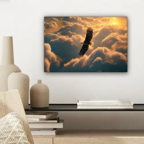 Adelaar - Wolken - Zon canvas 2cm klein -sfeer6