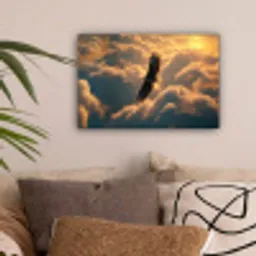 Adelaar - Wolken - Zon canvas 2cm klein -sfeer1