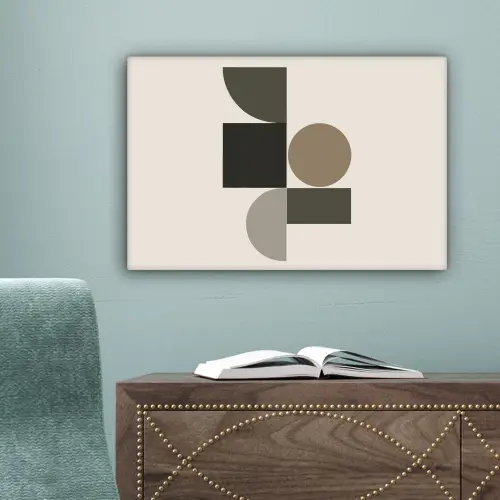 Aardetinten - Abstracte compositie - Eenvoudige vormen canvas 2cm klein -sfeer4