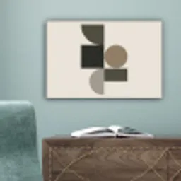 Aardetinten - Abstracte compositie - Eenvoudige vormen canvas 2cm klein -sfeer4