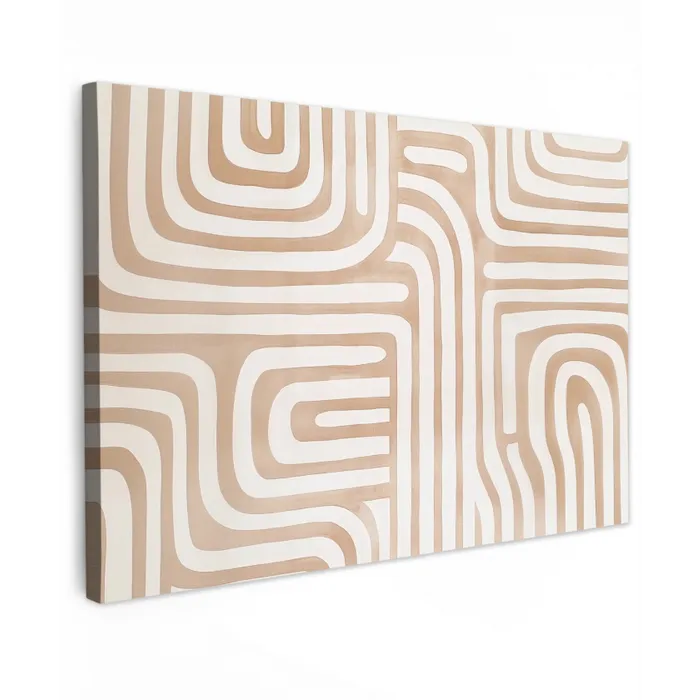 Aardetinten - Labyrintpatroon canvas 2cm klein -z3d