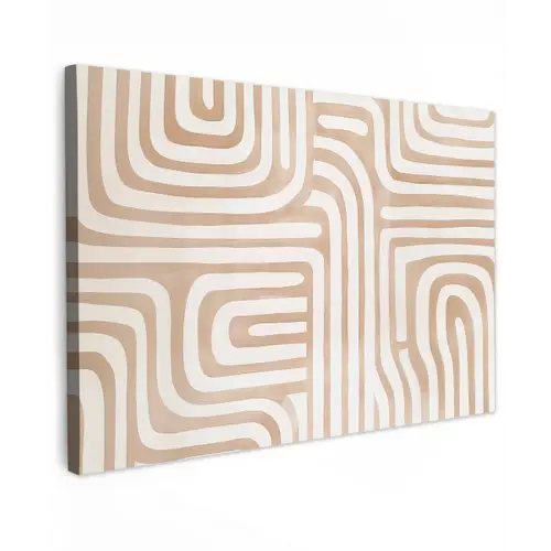 Aardetinten - Labyrintpatroon canvas 2cm klein -z3d
