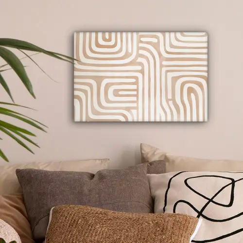 Aardetinten - Labyrintpatroon canvas 2cm klein -sfeer1