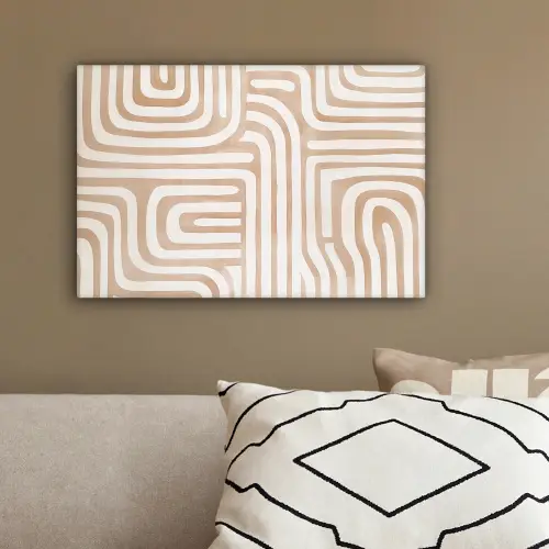 Aardetinten - Labyrintpatroon canvas 2cm klein -sfeer3