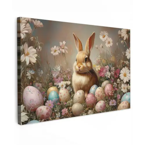 Paashaas - Lente - Paaseieren canvas 2cm klein -z3d