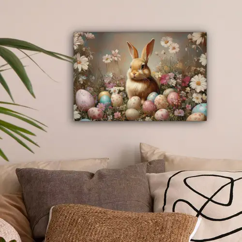 Paashaas - Lente - Paaseieren canvas 2cm klein -sfeer1