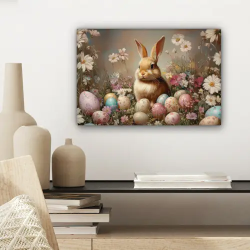 Paashaas - Lente - Paaseieren canvas 2cm klein -sfeer6