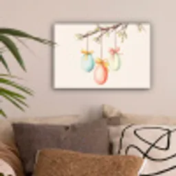Paastak - Strikje - Eieren canvas 2cm klein -sfeer1