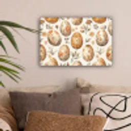 Paaseieren - Bruin - Bloemen canvas 2cm klein -sfeer1
