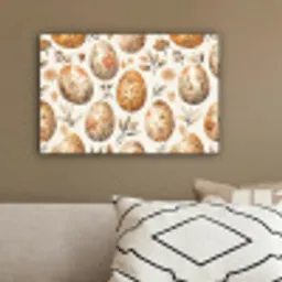 Paaseieren - Bruin - Bloemen canvas 2cm klein -sfeer3