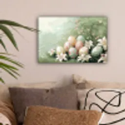 Paaseieren - Pasteltinten - Bloemen canvas 2cm klein -sfeer1