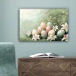 Paaseieren - Pasteltinten - Bloemen canvas 2cm klein -sfeer4
