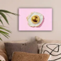 Ei - Disco - Ontbijt - Glitter canvas 2cm klein -sfeer1