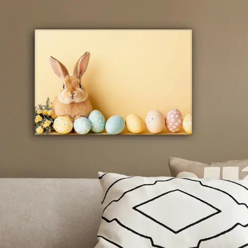 Eieren - Konijn - Pasteltinten canvas 2cm klein -sfeer3
