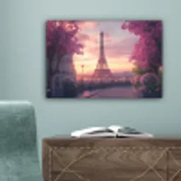 Eiffeltoren - Parijs - Roze canvas 2cm klein -sfeer4