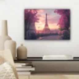 Eiffeltoren - Parijs - Roze canvas 2cm klein -sfeer6