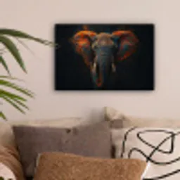 Olifant - Oranje - Oren canvas 2cm klein -sfeer1