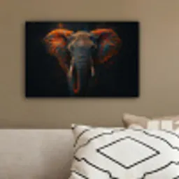 Olifant - Oranje - Oren canvas 2cm klein -sfeer3