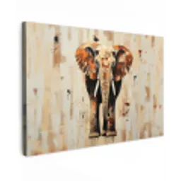 Olifant - Slurf - Mozaïek - Abstract canvas 2cm klein -z3d