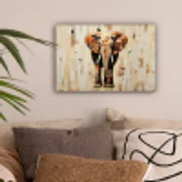 Olifant - Slurf - Mozaïek - Abstract canvas 2cm klein -sfeer1