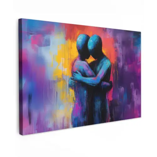 Omarmen - Lichamen - Paars canvas 2cm klein -z3d