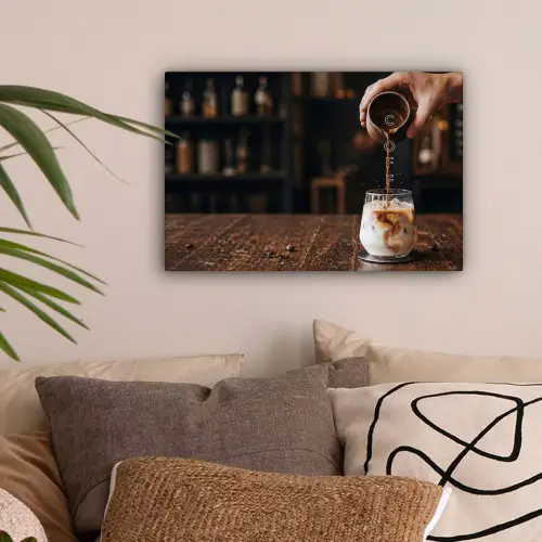 Espresso - Melk - Café canvas 2cm klein -sfeer1