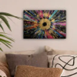 Explosie - Goud - Kleurrijk - Abstract canvas 2cm klein -sfeer1