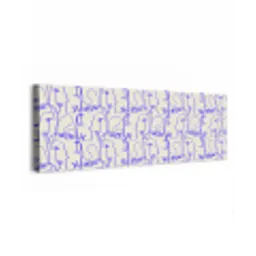 Gezicht - Blauw - Lijnen - Beige canvas 2cm klein 828 -z3d