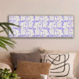 Gezicht - Blauw - Lijnen - Beige canvas 2cm klein 828 -sfeer1