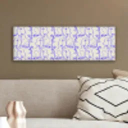 Gezicht - Blauw - Lijnen - Beige canvas 2cm klein 828 -sfeer3