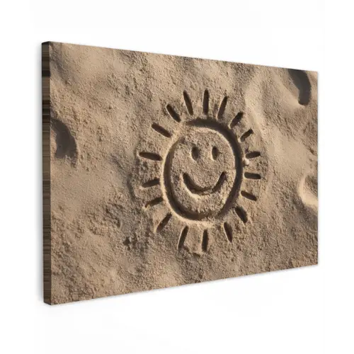 Gezichtje - Zon - Zand - Getekend canvas 2cm klein -z3d