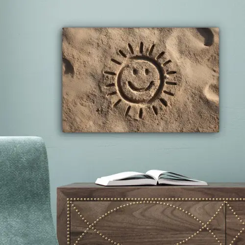 Gezichtje - Zon - Zand - Getekend canvas 2cm klein -sfeer4