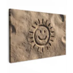 Gezichtje - Zon - Zand - Getekend canvas 2cm klein -z3d