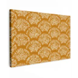 Waaierachtige motieven - Geel - Vintage canvas 2cm klein -z3d