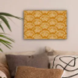Waaierachtige motieven - Geel - Vintage canvas 2cm klein -sfeer1