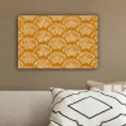 Waaierachtige motieven - Geel - Vintage canvas 2cm klein -sfeer3