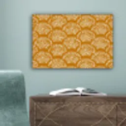 Waaierachtige motieven - Geel - Vintage canvas 2cm klein -sfeer4